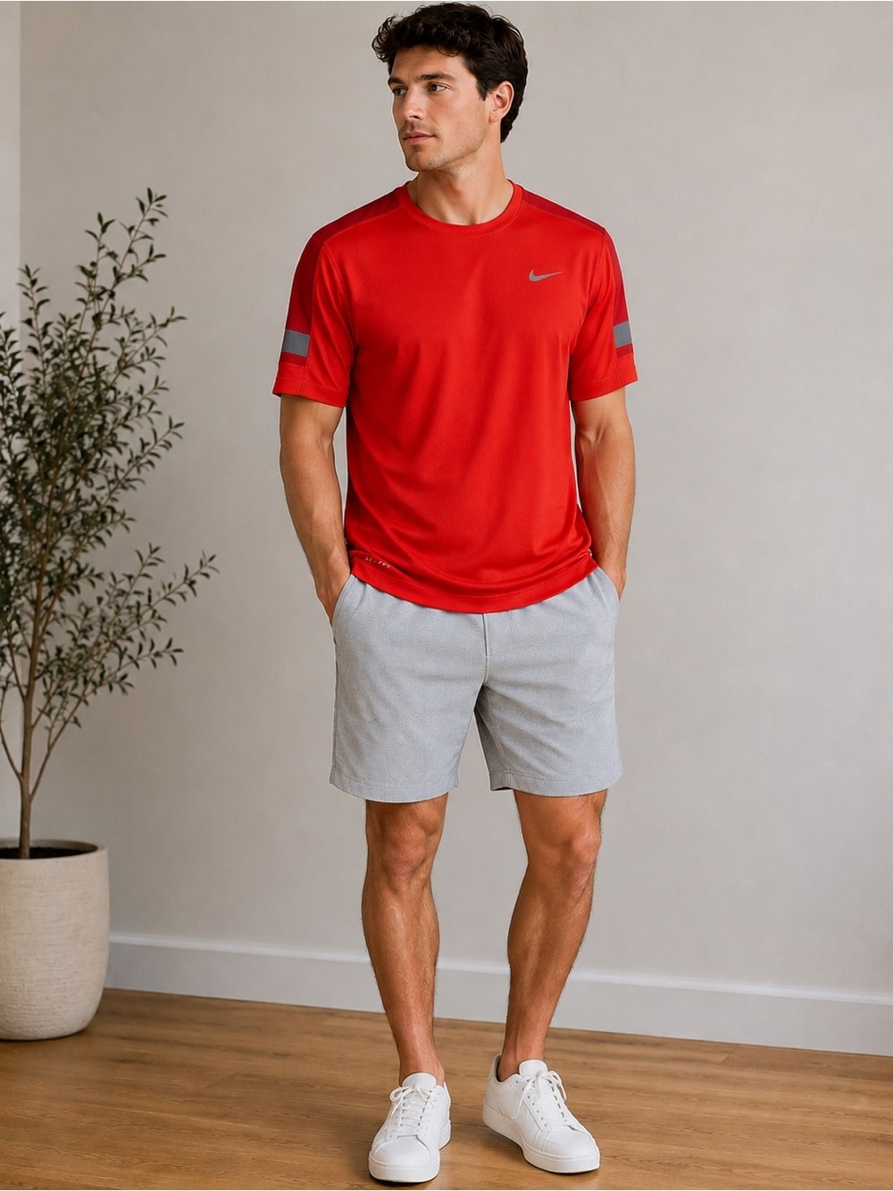 Nike Men's Light Gray Athletic Shorts